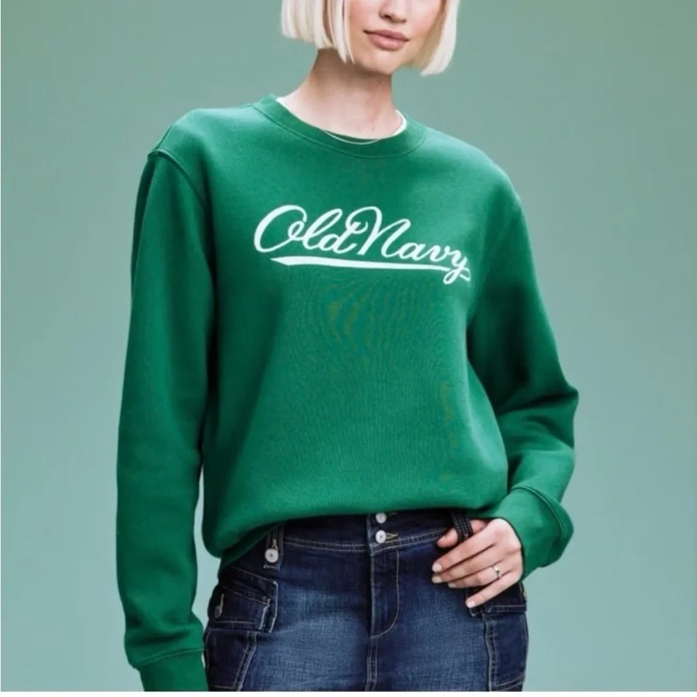 Old Navy Unisex 94 Fleece Logo Sweatshirt COLOR FIELD DAY Crewneck Sweater Sz S